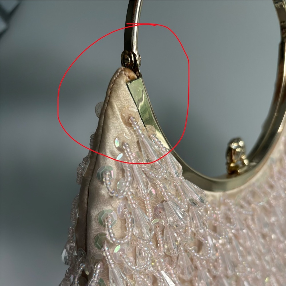 Banana Republic Elegant Pale Pink Beaded Silk Evening Bag - Picture 14 of 16